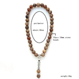10mm Brown Leopard Grain Stone Bead 33 Prayer Beads Islamic Tasbih Rosary