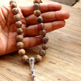 10mm Brown Leopard Grain Stone Bead 33 Prayer Beads Islamic Tasbih Rosary