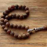 10mm Brown Leopard Grain Stone Bead 33 Prayer Beads Islamic Tasbih Rosary