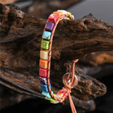 Chakra Bead Leather Wrap Bracelet