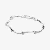 925 Silver Endless Hearts Chain Bracelet Crystal Jewelry