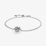 925 Silver Endless Hearts Chain Bracelet Crystal Jewelry