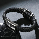 Braided Leather Bangles Punk Rock Jewelry Leopard Bracelet Gift