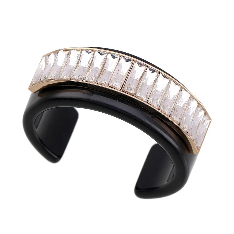 Crystal Resin Bracelet Cuff Bangle for Women Girls