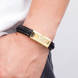 Stainless Steel Men's Bracelet Crown CZ Magnet Bangle DIY Size LOGO