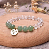 Clear Quartz Lapis Tiger Eye Bracelet Zodiac Charm