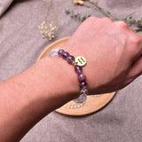 Clear Quartz Lapis Tiger Eye Bracelet Zodiac Charm