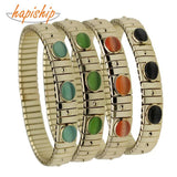 Opal Stainless Steel Elastic Bracelet 9mm Width 17cm for Wife