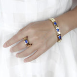 Opal Stainless Steel Elastic Bracelet 9mm Width 17cm for Wife
