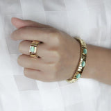 Opal Stainless Steel Elastic Bracelet 9mm Width 17cm for Wife