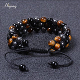 Tiger Eye Stone Agates Hematite Beads Bracelet High Jewelry