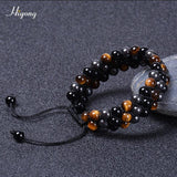 Tiger Eye Stone Agates Hematite Beads Bracelet High Jewelry