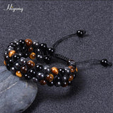 Tiger Eye Stone Agates Hematite Beads Bracelet High Jewelry