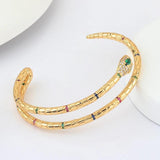 Rainbow Copper Cuff Bangle Adjustable Snake Jewelry