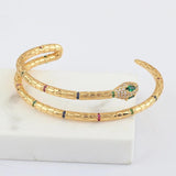 Rainbow Copper Cuff Bangle Adjustable Snake Jewelry