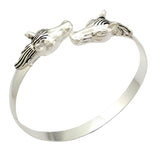 Vintage Western Double Horse Head Equestrian Charm Cowboy Bracelet