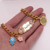Personalized Islamic Quran Ayatul Kursi Allah Pink Baby Bracelet