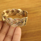 Nepal Tibetan 3 Copper Metal Braided 18mm Wide Open Back Cuff Bracelet