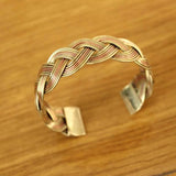Nepal Tibetan 3 Copper Metal Braided 18mm Wide Open Back Cuff Bracelet