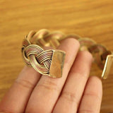 Nepal Tibetan 3 Copper Metal Braided 18mm Wide Open Back Cuff Bracelet