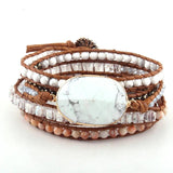 5 Strand Wrap Bracelets Natural Stones/Crystal Charms Women Beaded Jewelry