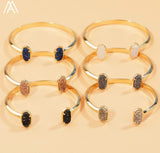 Australian Jades Moonstone Beads Open Cuff Bangle Bracelet Women Boho Jewelry