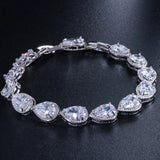 Rose CZ Water Drop Chain Link Bracelet for Women