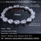 Rose CZ Water Drop Chain Link Bracelet for Women