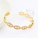 Arrival Stackable Statement Bangle Women Wedding CZ Crystal Plated Bracelet