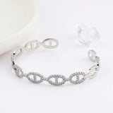 Arrival Stackable Statement Bangle Women Wedding CZ Crystal Plated Bracelet