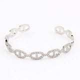 Arrival Stackable Statement Bangle Women Wedding CZ Crystal Plated Bracelet