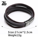 Men's Punk Leather Bracelet Magnetic Buckle Wristband Male Jewelry Vintage