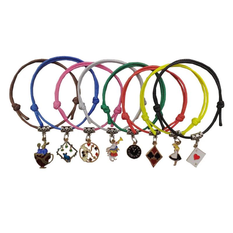 Adjustable Alice in Wonderland Clock Rabbit Rope Bracelet