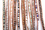 Glass Crystal Long Wrap Bracelet 3 Wraps Leather Bracelet For Women