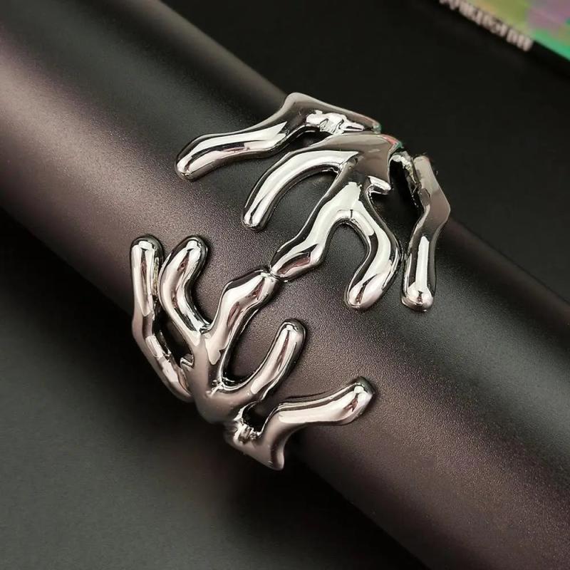 Punk Skeleton Claws Cuff Bangle Bracelet for Women