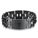 Stainless Steel Cuban Chain Bracelet with Jesus Cross