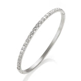 Cz Inlay Full Crystal Couple Lover Bracelets 4mm Width Golden Jewelry Gift
