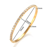 Cz Inlay Full Crystal Couple Lover Bracelets 4mm Width Golden Jewelry Gift