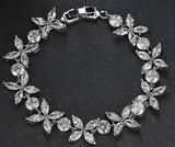 Flower CZ Bracelet Wedding Bangle for Women