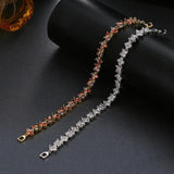 Flower CZ Bracelet Wedding Bangle for Women
