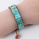 Boho Natural Stone Wrap Bracelet Chakra Power Leather Wrap