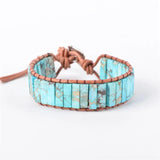 Boho Natural Stone Wrap Bracelet Chakra Power Leather Wrap