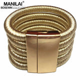 Magnet Button Charm Bracelets For Women Statement Jewelry Bangles