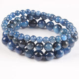 Natural 8mm Dark Kyanite Stone Bracelet Beads DIY Jewelry Women Men