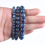 Natural 8mm Dark Kyanite Stone Bracelet Beads DIY Jewelry Women Men