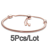 Adjustable Chain Charm Bracelets Silver Bracelet For Women Men