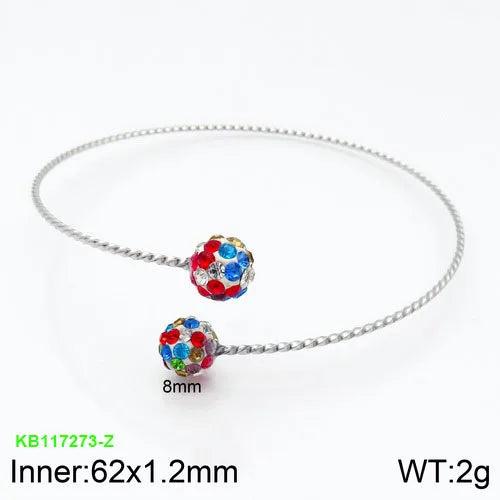 Silver Stainless Steel Round Bracelets Jewelry Gift