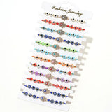 12pcs Colorful Glass Beaded Eye Hand Charm Bracelets Sets