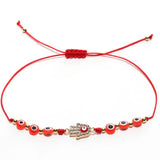 12pcs Colorful Glass Beaded Eye Hand Charm Bracelets Sets