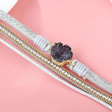Braided Leather Bracelets Multi-Layer Women Stone Charm Wrap
